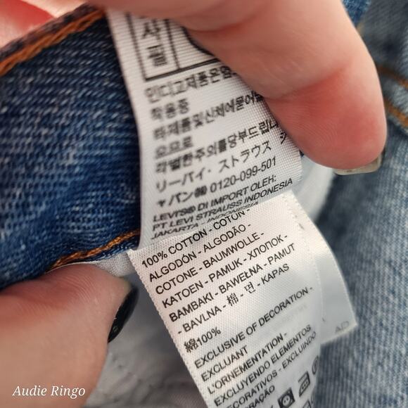 Levi’s 501® Distressed High-Rise Straight Jeans Light Wash W29 L28 - Picture 11 of 12